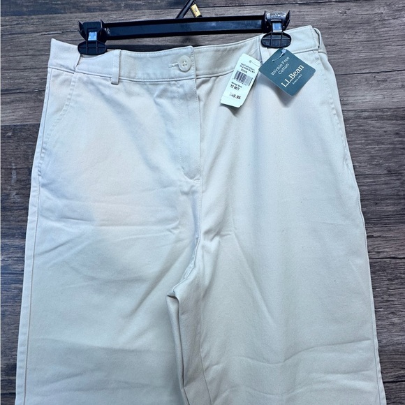 L.L. Bean Women's Cream Khaki Wrinkle Free Dress Pants Classic Fit 12 Tall - Picture 3 of 9